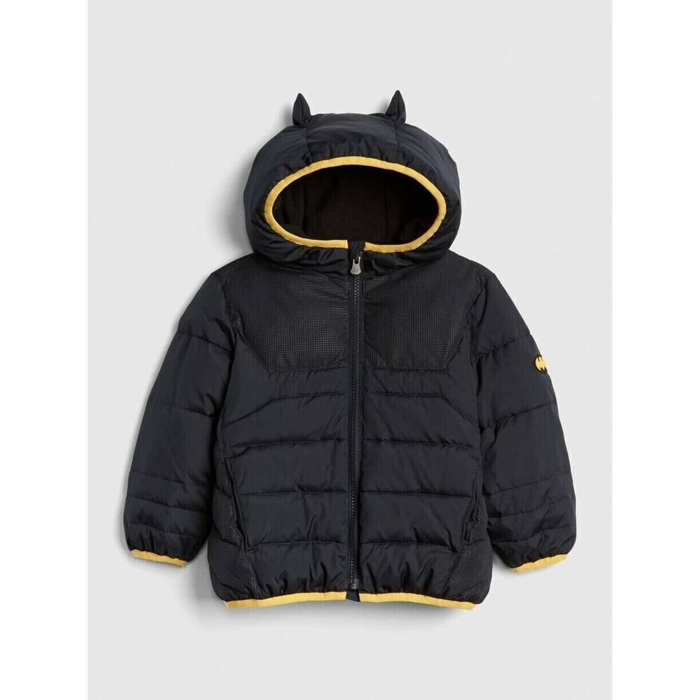 Baby Gap + Junk Food Toddler Boy Black BATMAN Winter Puffer Jacket 4 Years